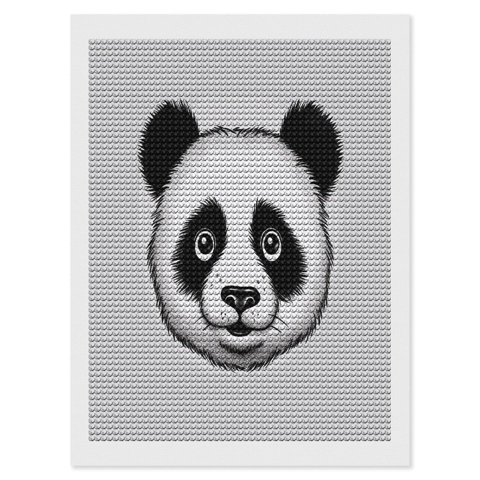 FekiLoot Anime Panda Face Diamond Art Kits for Adults Diamond Painting Kits for Beginners DIY Diamond Art Kits Round Full Drill Diamond Dot Gem Painting for Home Wall Decor Gift 12"x16"