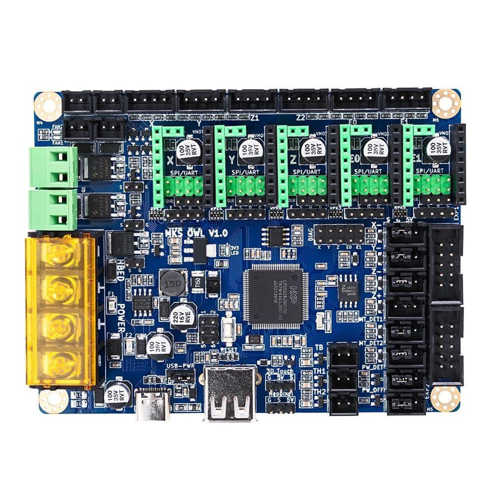 3D Drucker Steuerplatine OWL 32-Bit Doppeldruckkopf Motherboard 150 MHz LPC5528 TS35-Schaltkreis Mainboard Controller Integrierter Schaltkreis Controller