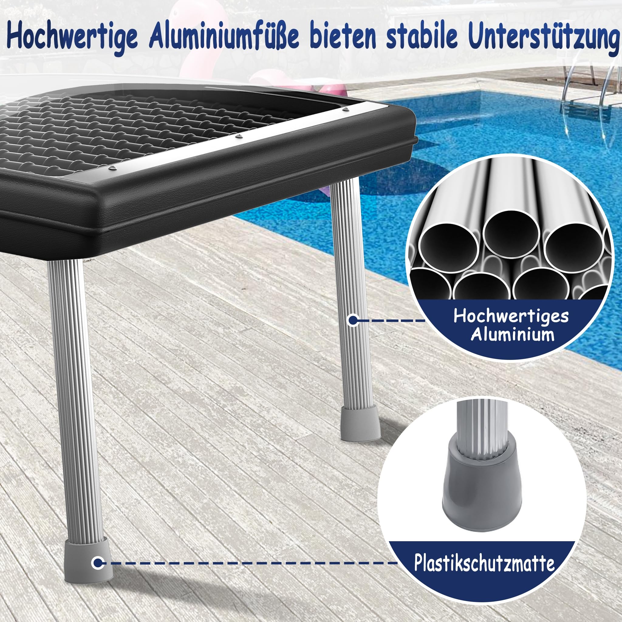 YRHome Solar Poolheizung 15L Sonnenkollektor mit Stativ und Schlauch Poolheizung Solarpanel Solarheizung Solaranlage für Pools Warmwasser Gartendusche Pool Heizungen Gerades Modell