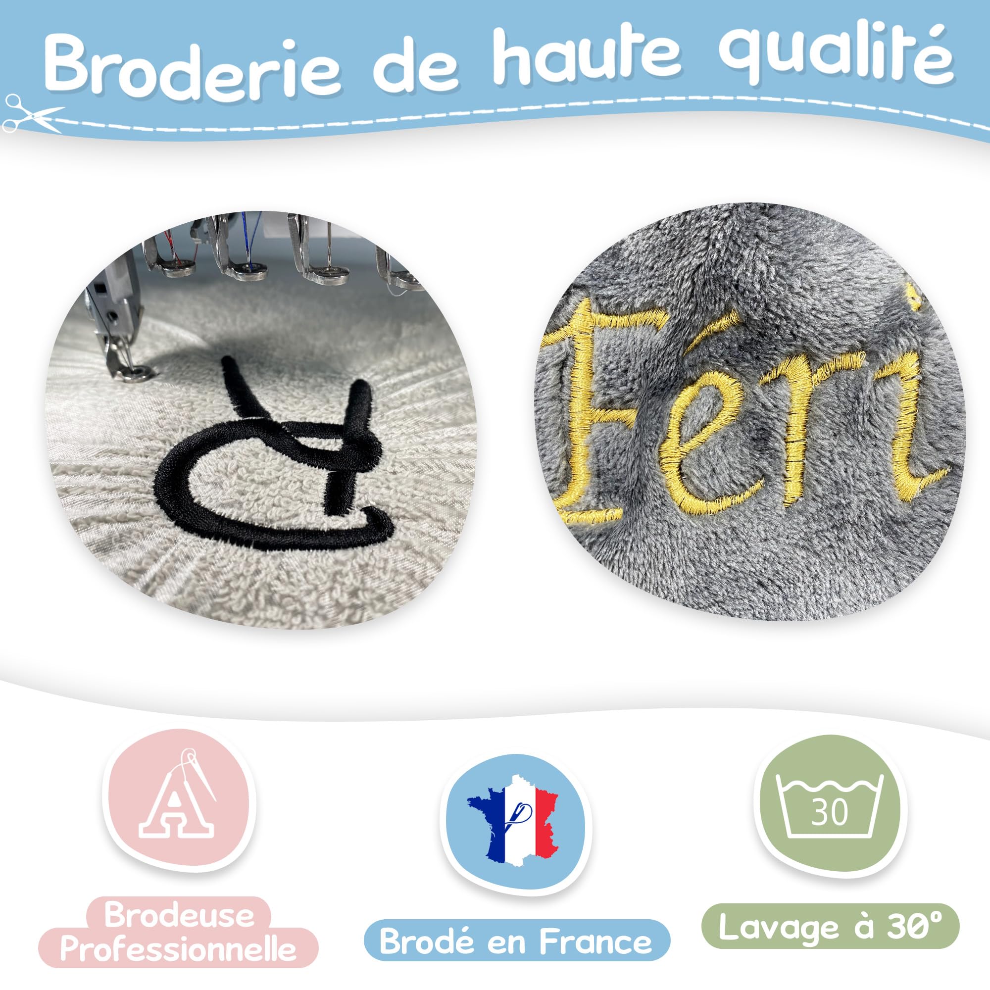Doudou Personnalisé Girafe Ou Zèbre – Peluche En Polyester Ultra-Douce – Prénom Brodé En France – Cadeau Naissance Et Anniversaire