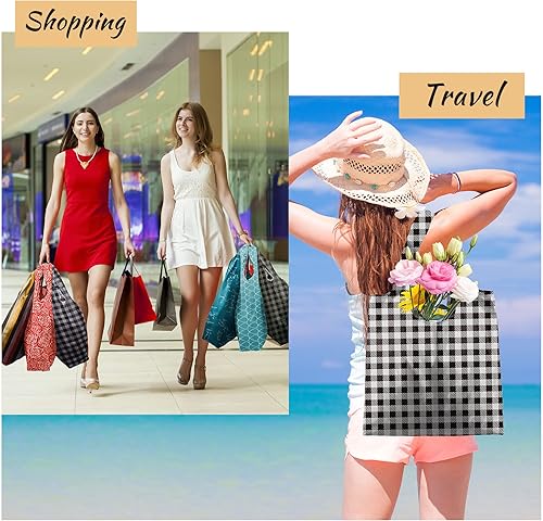 Vista 27 de BeeGreen Bolsa de viaje plegable reutilizable para regalo, bolsas de comestibles reutilizables, grandes regalos de vacaciones, bolsa de tela