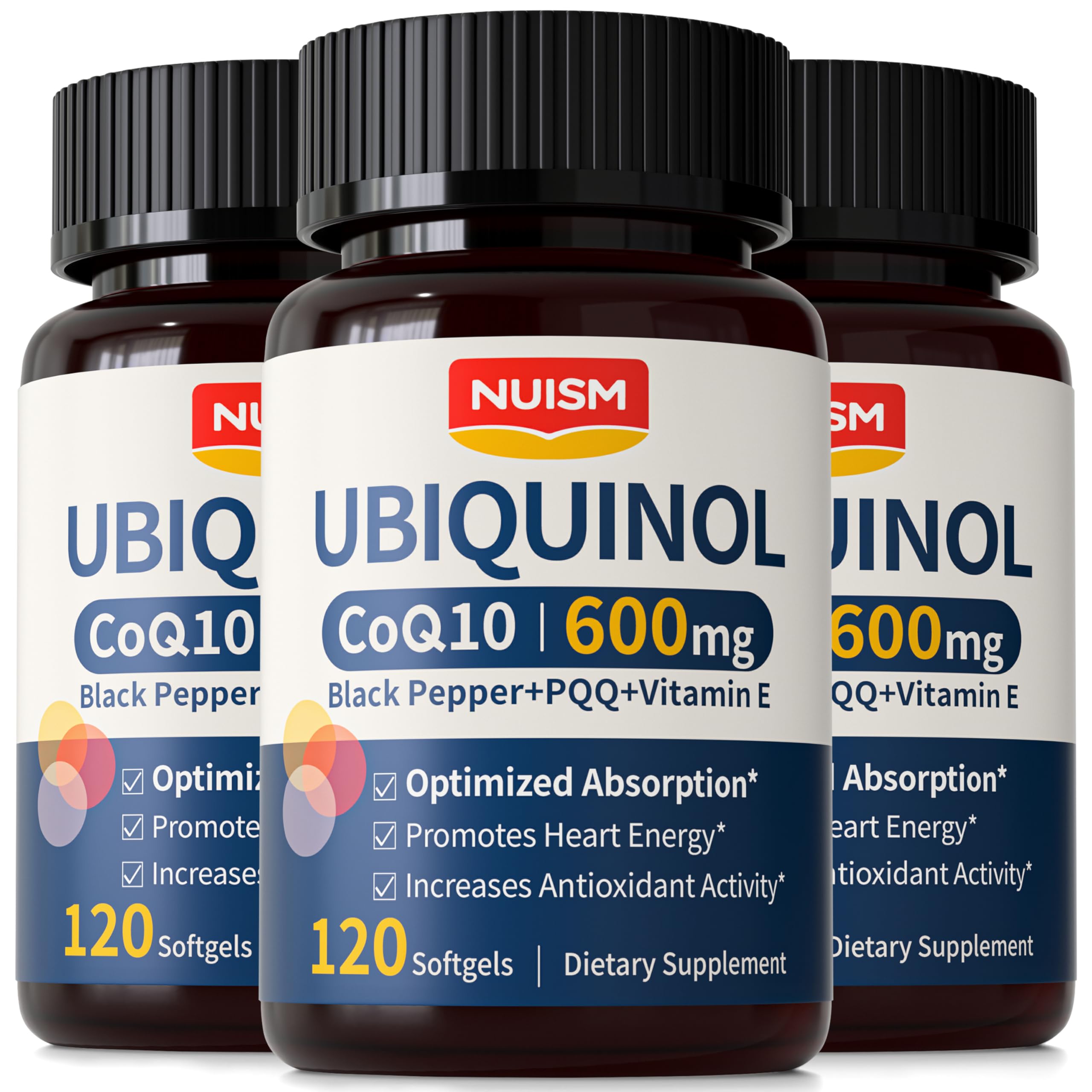 CoQ10 Ubiquinol 600mg Softgels, Coenzyme Co q 10 Supplement with Pqq Vitamins Black Pepper, Maximum Absorption Cq10 for Antioxidants, Vascular, Heart Health, Cellular Energy C0q-10 120 Count — Amazon image 11