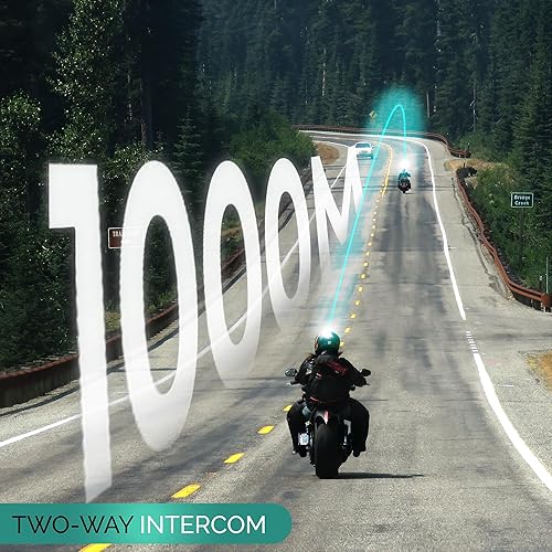 Miniatura 2 de V8 - Auriculares Bluetooth para motocicleta, intercomunicador de casco con FM y música compartida, cancelación de ruido, DSP y CVC HiFi Stereo 1000M