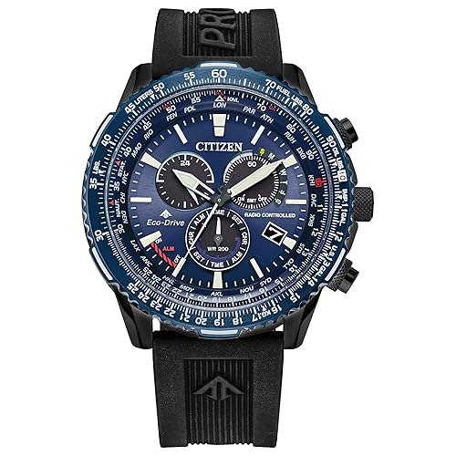 Citizen Eco-Drive Pilot Chronograph Watch with Atomic Timekeeping, 12/24HR, Power Reserve, Luminous Hands/Markers, Sapphire Crystal