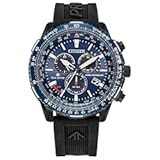 Eco-Drive Pilot Chronograph Watch with Atomic Timekeeping&comma; 12&sol;24HR&comma; Power Reserve&comma; Luminous Hands&sol;Markers&comma; Sapphire Crystal&comma; Black&sol;Blue