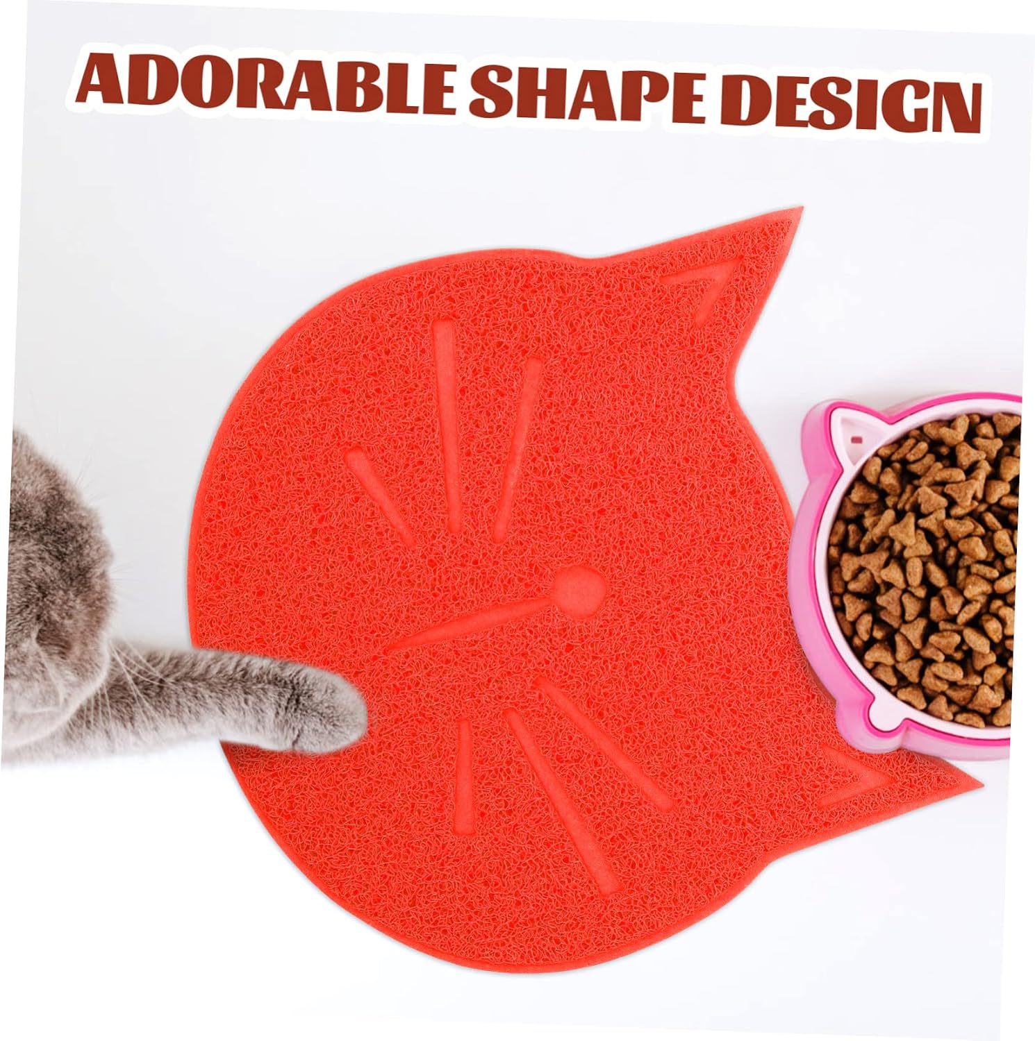 YARNOW Cat Shaped Placemat Dog Bowl Mat Pet Feeding Mat Reusable Dog Food for Indoor