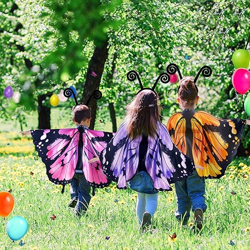 Miniatura 9 de Disfraz de alas de mariposa para niñas, alas de hada, diadema, máscara de mariposa, juguetes de fiesta, regalos