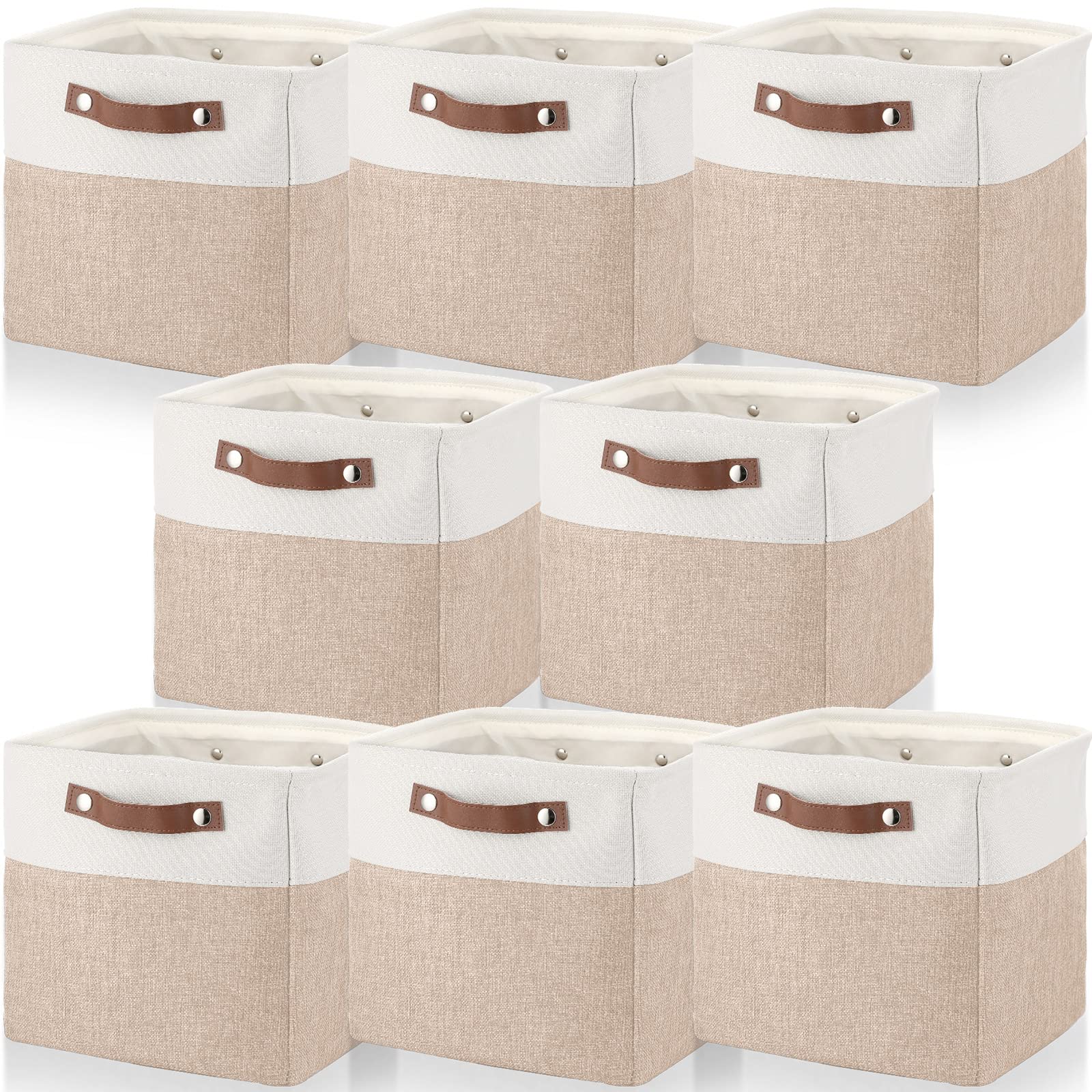 8 Pack Foldable Storage Cubes Baskets, Fabric Cube Storage Bins