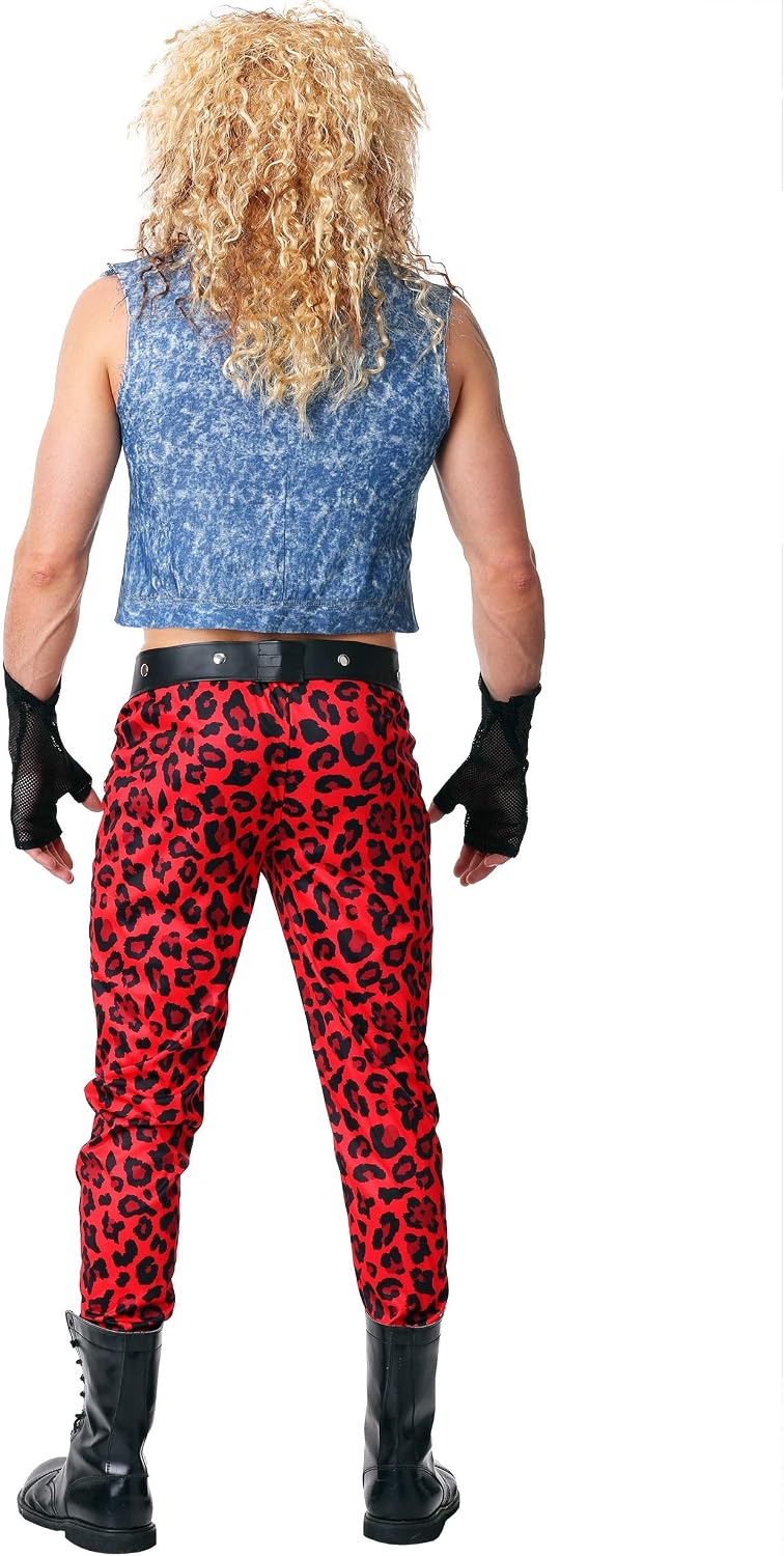 Fun Costumes 80's Rocker Men's Costume - Vest, Pants, and Belt with Patches