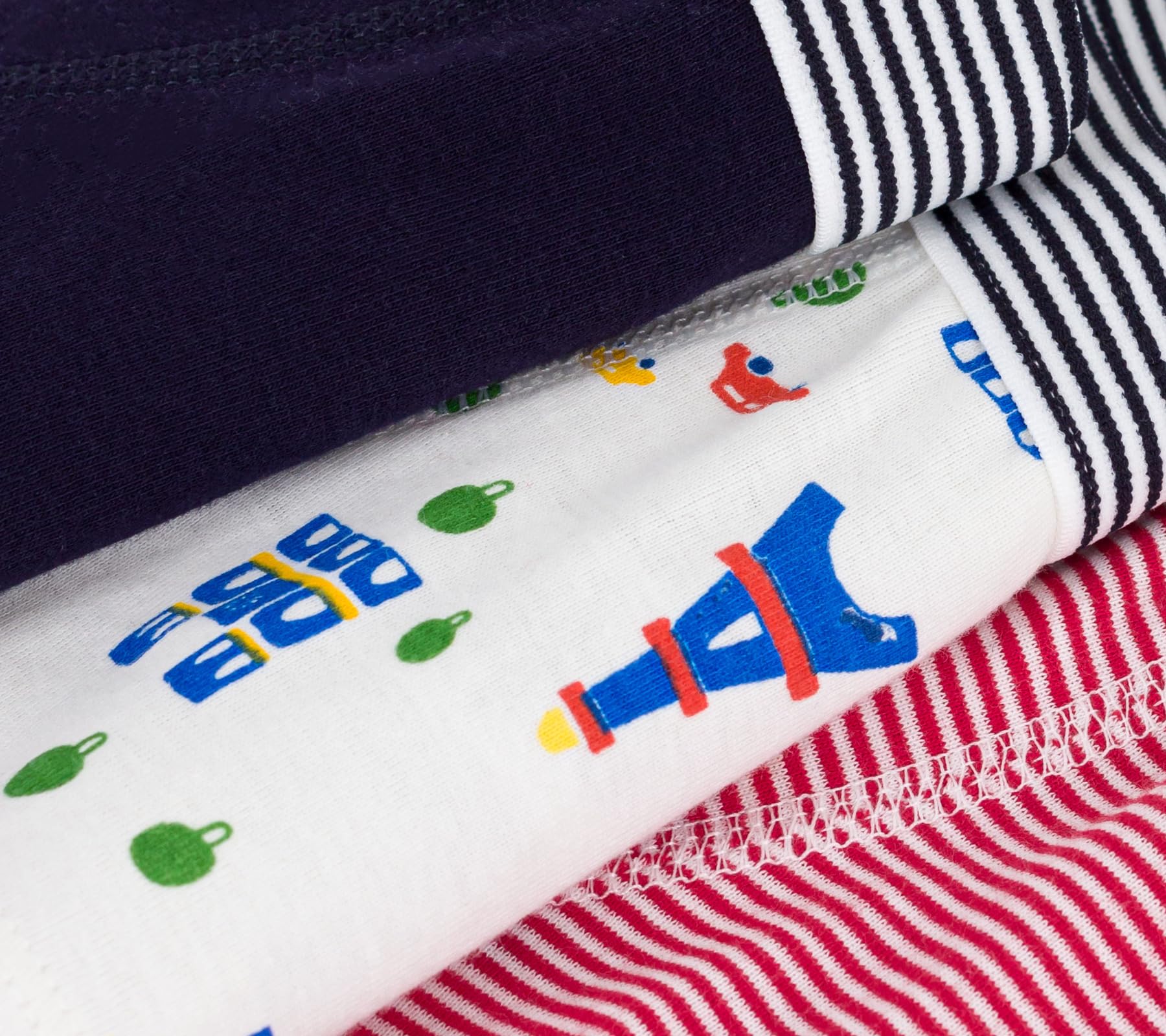 Petit Bateau Set di Boxer per Bambini in Cotone Stampato Parigi, Multicolore, 4 Anni