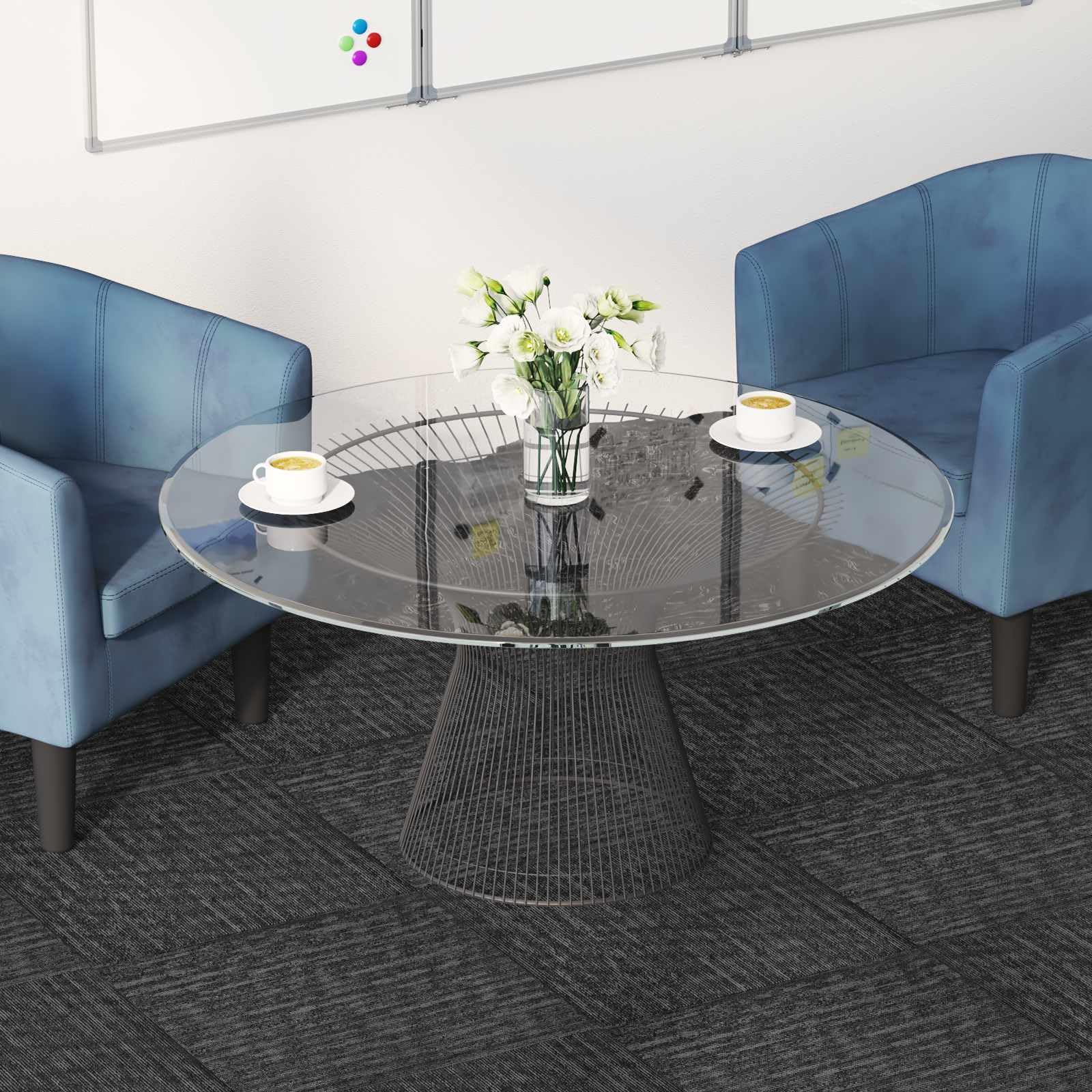 Juego de 36 azulejos de moqueta gris oscuro, 50 x 50 cm, resistente alfombra de polipropileno y betún, 6 mm, placas modulares para salón y dormitorio
