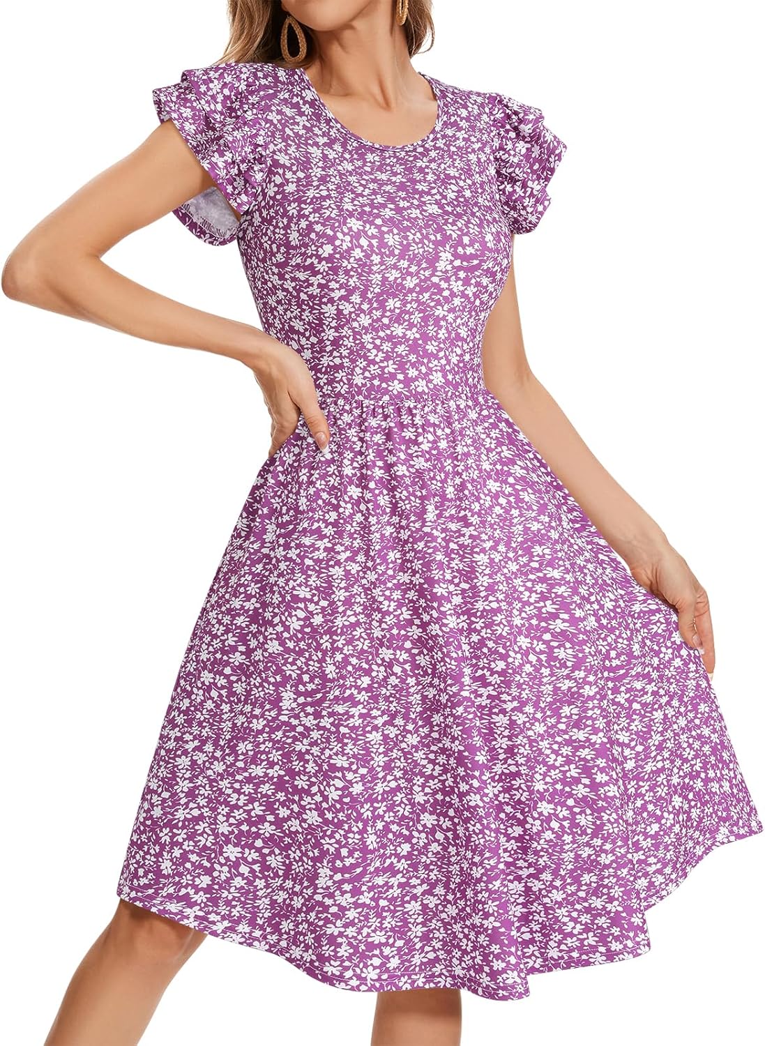 YATHON Casual Summer Dresses for Women with Pockets Crewneck Sundress - Image 5