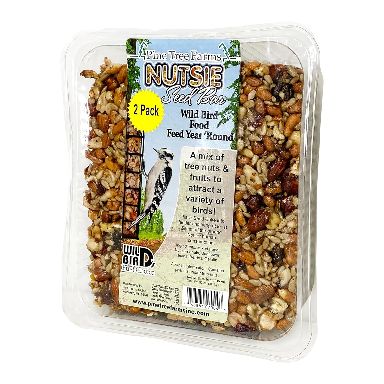 Pine Tree Farms Nutsie Seed Bars, 16 oz., Pack of 16
