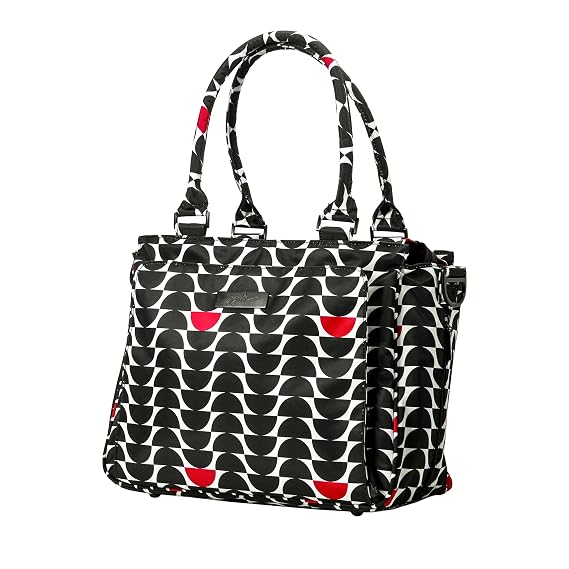 JuJuBe Be Classy Structured Multi-Functional Diaper Bag/Purse, Onyx Collection - Black Widow