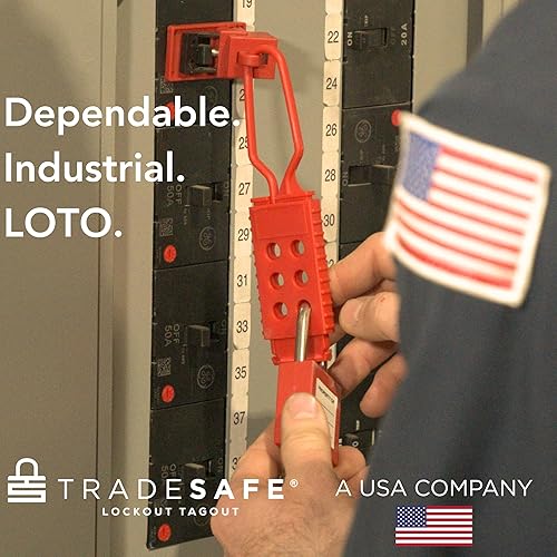 Miniatura 6 de TRADESAFE Dispositivo de bloqueo del disyuntor, paquete de 10, 120277 voltios, dispositivo de bloqueo de interruptor de un solo polo con abrazadera,