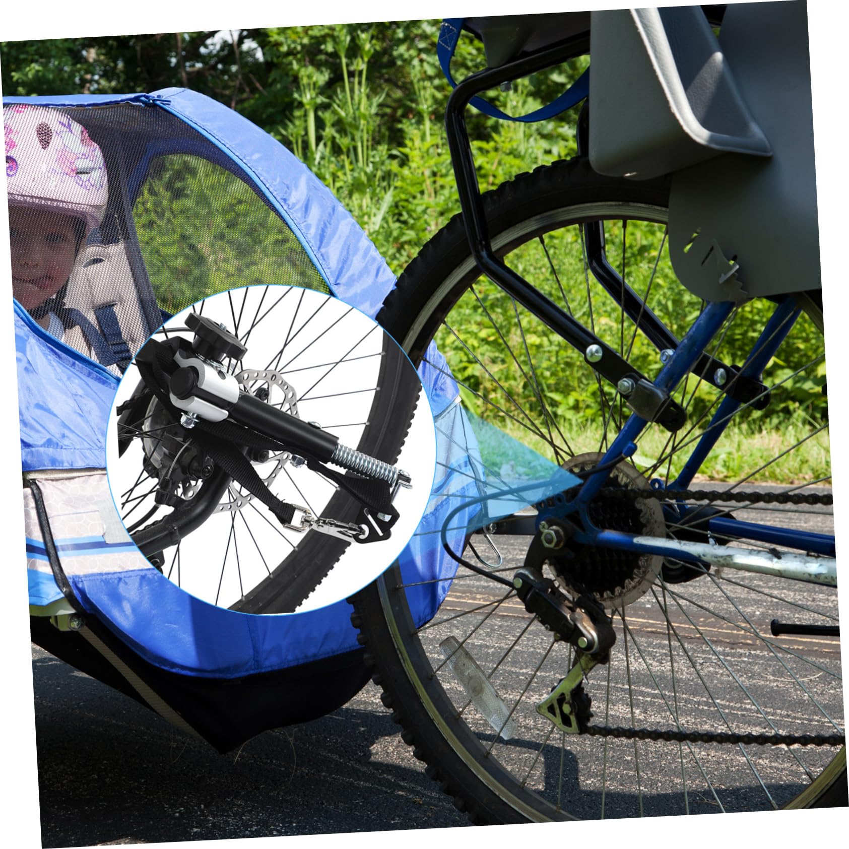 SUPVOX Bike Trailer Hitch in Steel With Nylon Strap, Universal Connector For Bicycle And E-Bike Towing