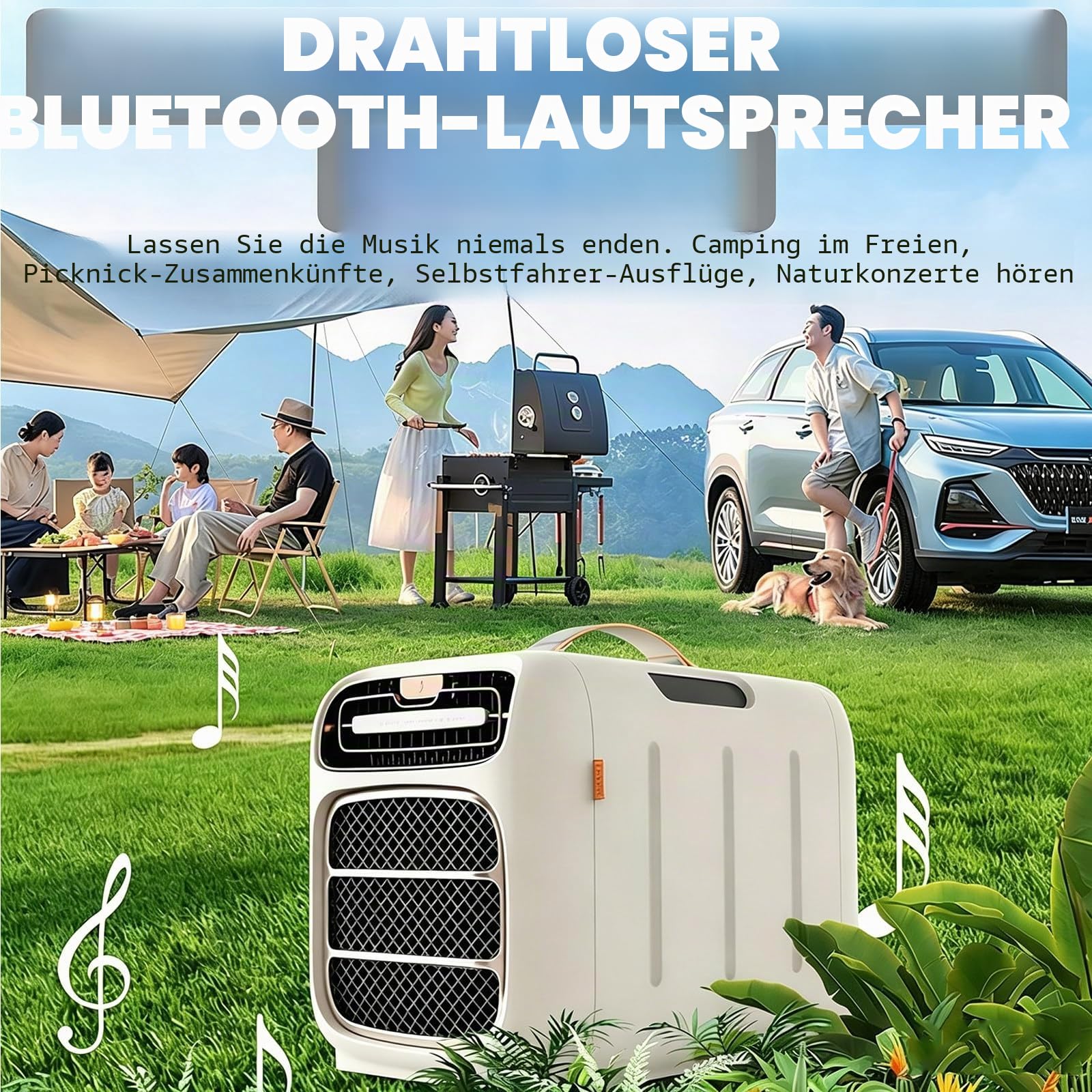 Tragbare Klimaanlagen, 2 In 1 Warm Und Kaltluftfunktion, Mit Drahtloser Bluetooth Musikwiedergabefunktion, Persönliche Klimaanlage Für Schlafzimmer/Auto/Haus/Camping/Zimmer Cold+Heat