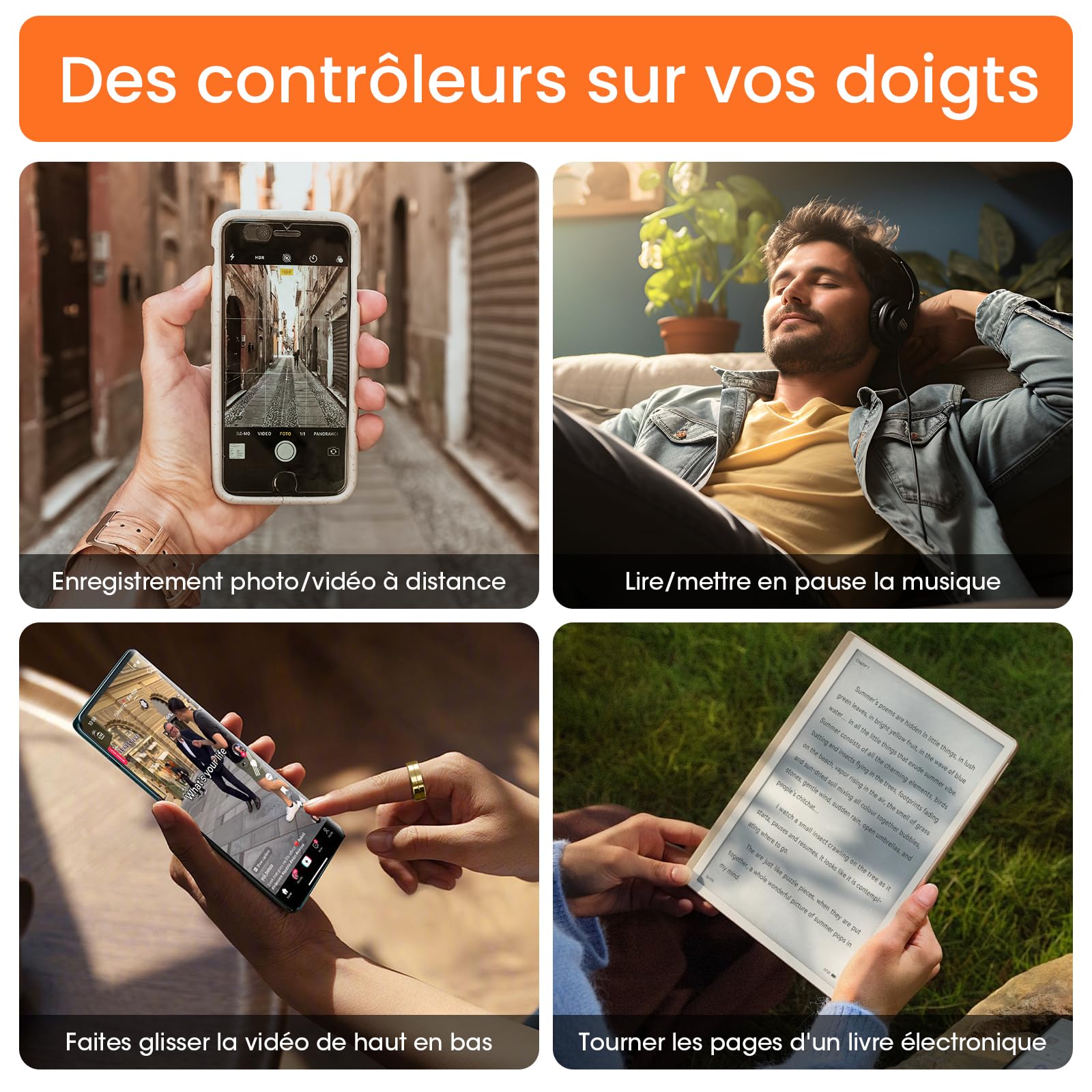 Anillo Inteligente de Salud, Monitoriza Automáticamente la Frecuencia Cardíaca, el Sueño, la Temperatura Corporal. 24/7. Anillos para hombre y Mujer, sin Suscripción, para Android e iOS (Plata,9)