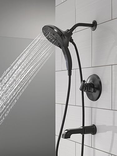 Miniatura 3 de Delta Faucet Tetra 17 Series - Juego de grifo de ducha y bañera de doble función color negro mate con cabezal de ducha 2 en 1 In2ition con rociador