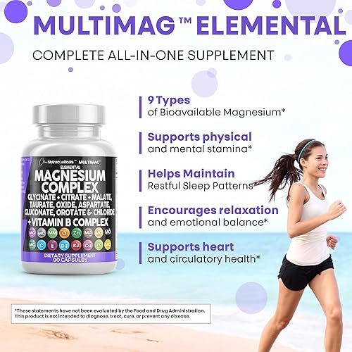 Miniatura 6 de Clean Nutraceuticals Complejo de magnesio de 2285 mg con citrato de glicinato de magnesio, óxido de malato, taurato, aspartato, orrotato y cloruro