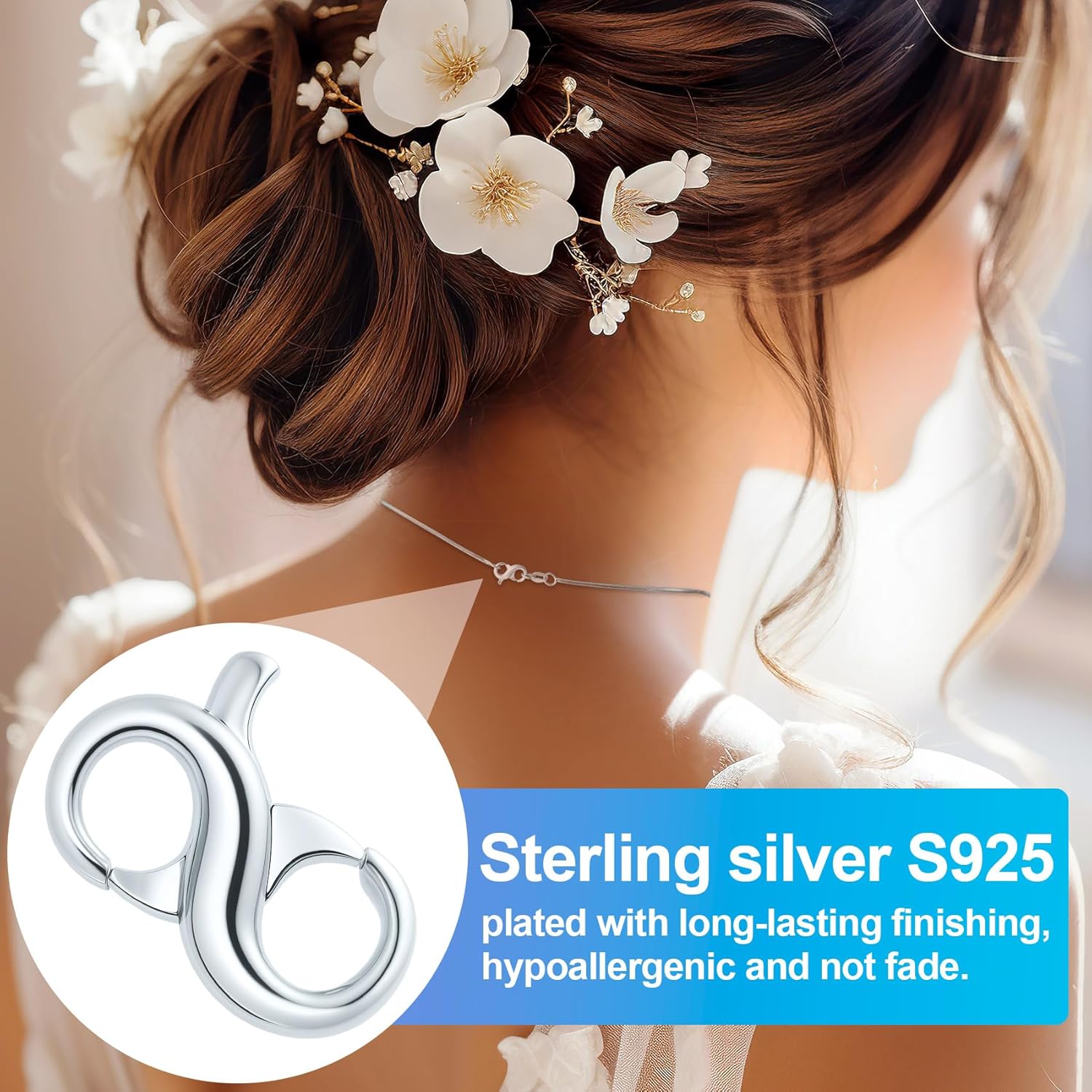 925 Sterling Silver Lobster Claw Clasps, Double Opening Necklace Bracelet Extender, Jewelry Clasps and Closures for Necklace Bracelet Anklet Pendant Keychain DIY Craft Making - Image 4