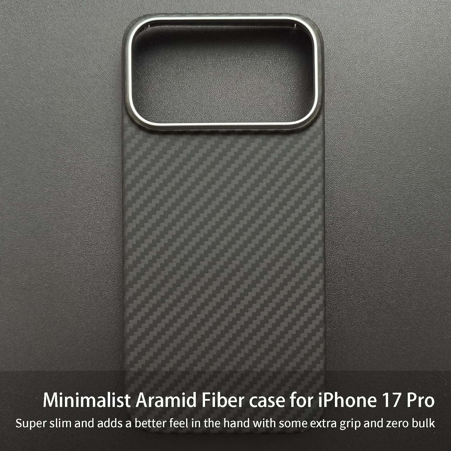 Sisyphy Aramid Fiber Case for iPhone 17 Pro with Carbon Fiber Texture (Compatible for MagSafe), Super Slim Light Protective Cover Skin, Soft Touch Sturdy Durable Snap-on Back Cover