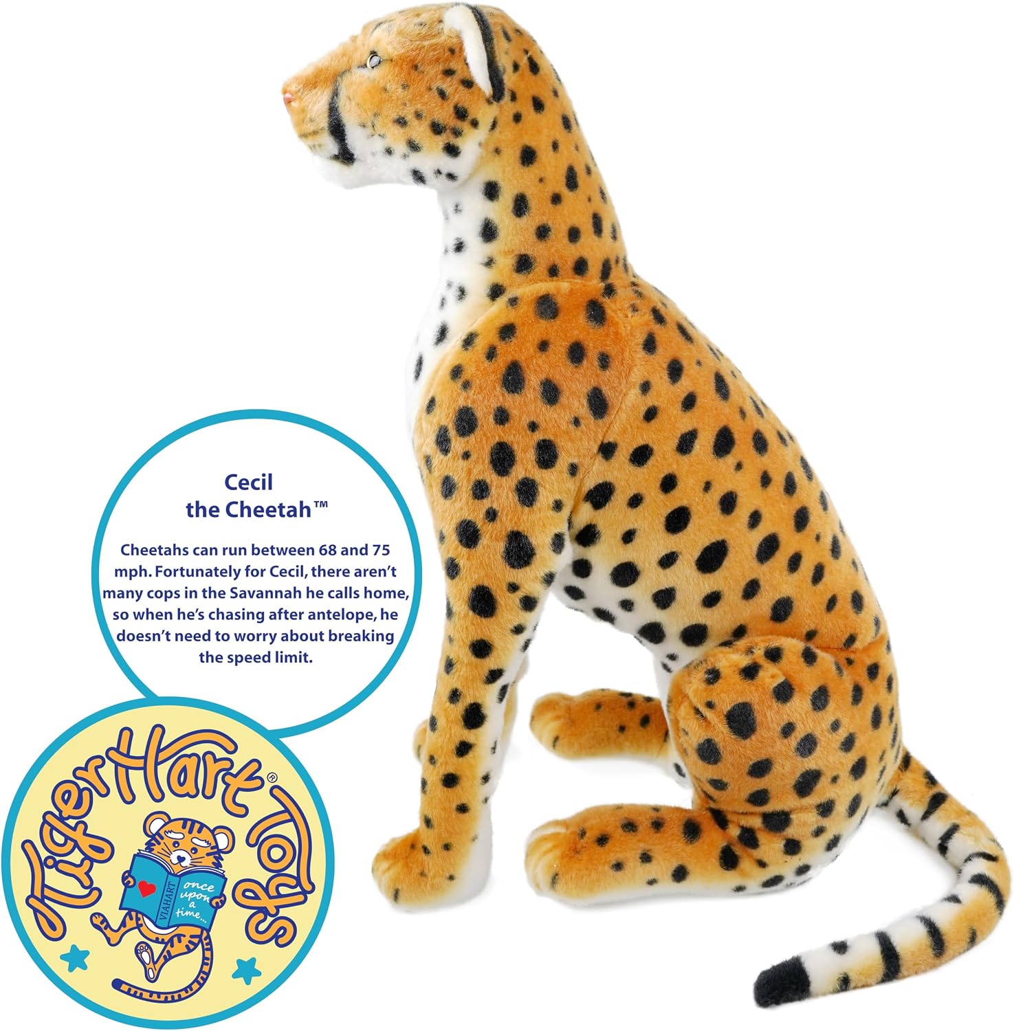 TigerHart Cecil The Cheetah - 25 Inch Tall Big Stuffed Animal Plush Leopard