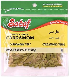 Sadaf Green Cardamom Whole - Green Cardamom Pods for Cooking and Food Seasoning - Middle Eastern Cuisine Cardamon Spice - 0.75 Oz Resealable Bag