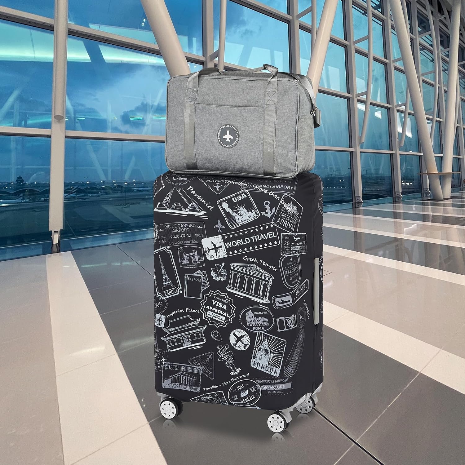 TRAVELKIN more than travel Luggage Covers For Suitcase Tsa Approved,Suitcase Cover Protector Fit 18-32 Inch Luggage - Image 9