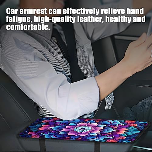 Miniatura 2 de xbrtaia Funda para reposabrazos de consola central, reposabrazos de mandala, 7.5 x 12.6 pulgadas, bonita almohadilla de caja de reposabrazos