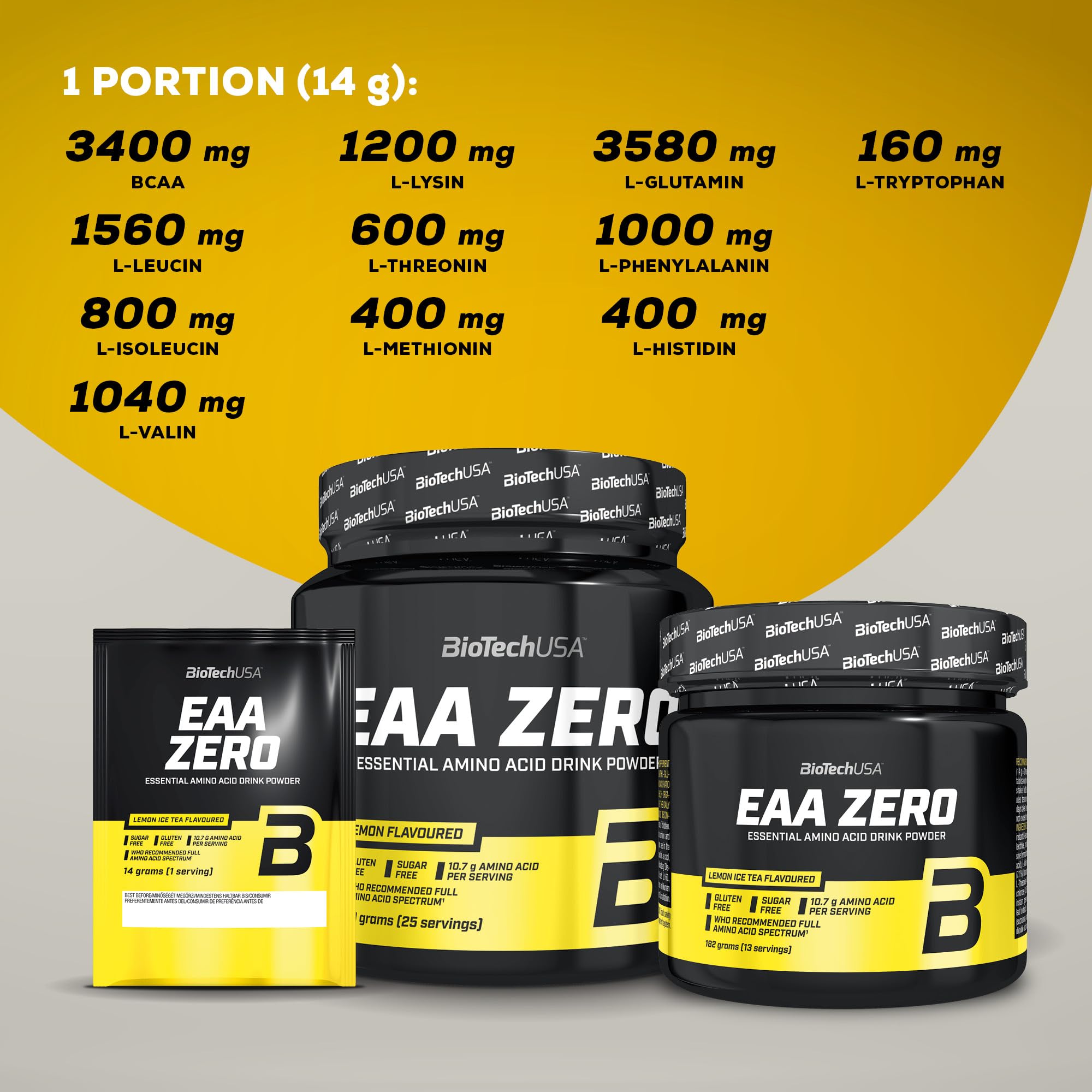 Biotech USA EAA Zero 350g Essentielle Aminosäuren der EAA BCAA (Lemon)