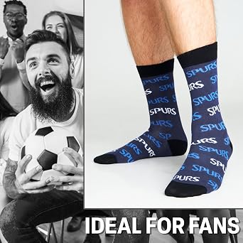 Tottenham Hotspur FC Socks for Men, 4 Pack Breathable Socks - Spurs Gifts for Men