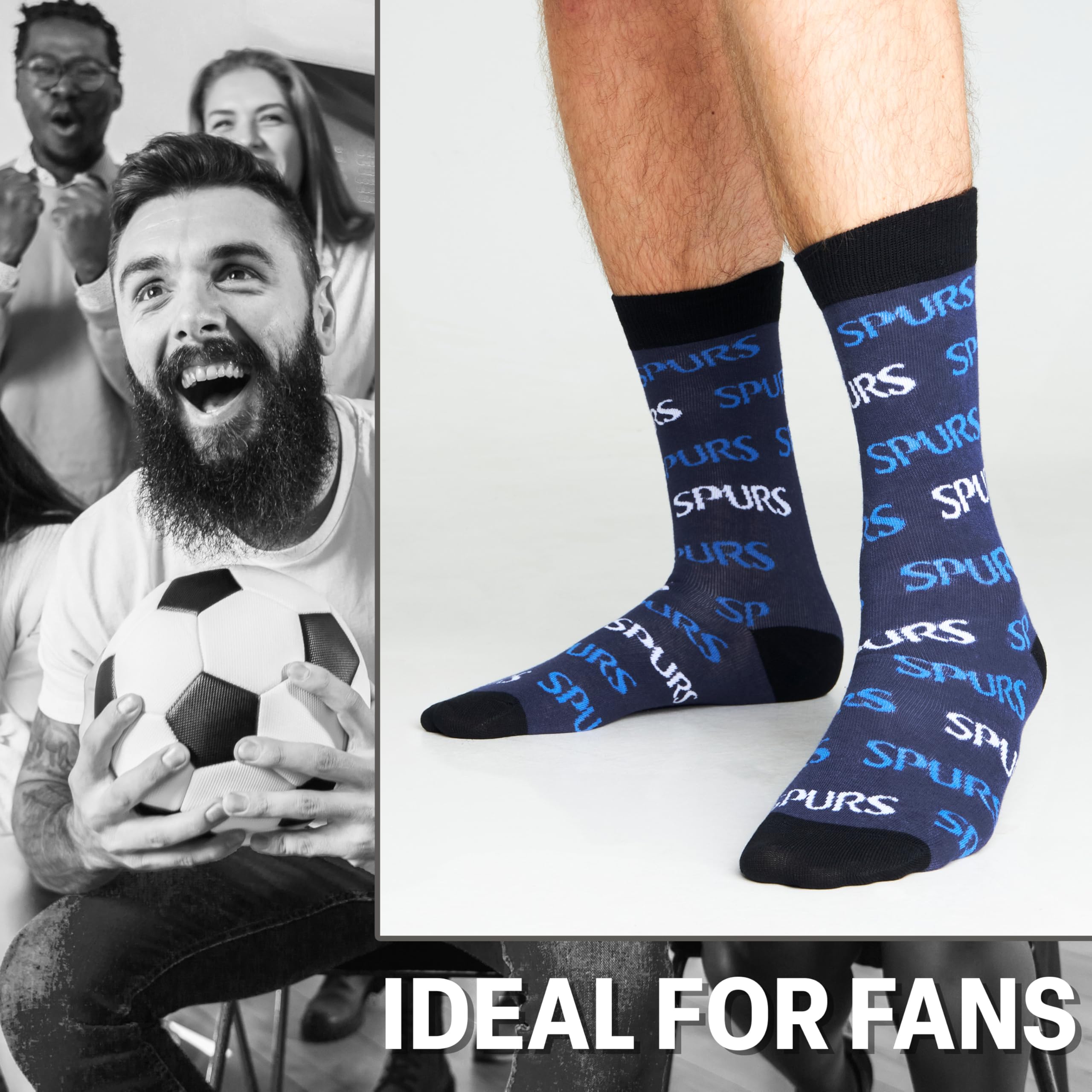 Tottenham Hotspur F.C. Lot de 4 paires de chaussettes respirantes pour homme, multicolore, 7-11