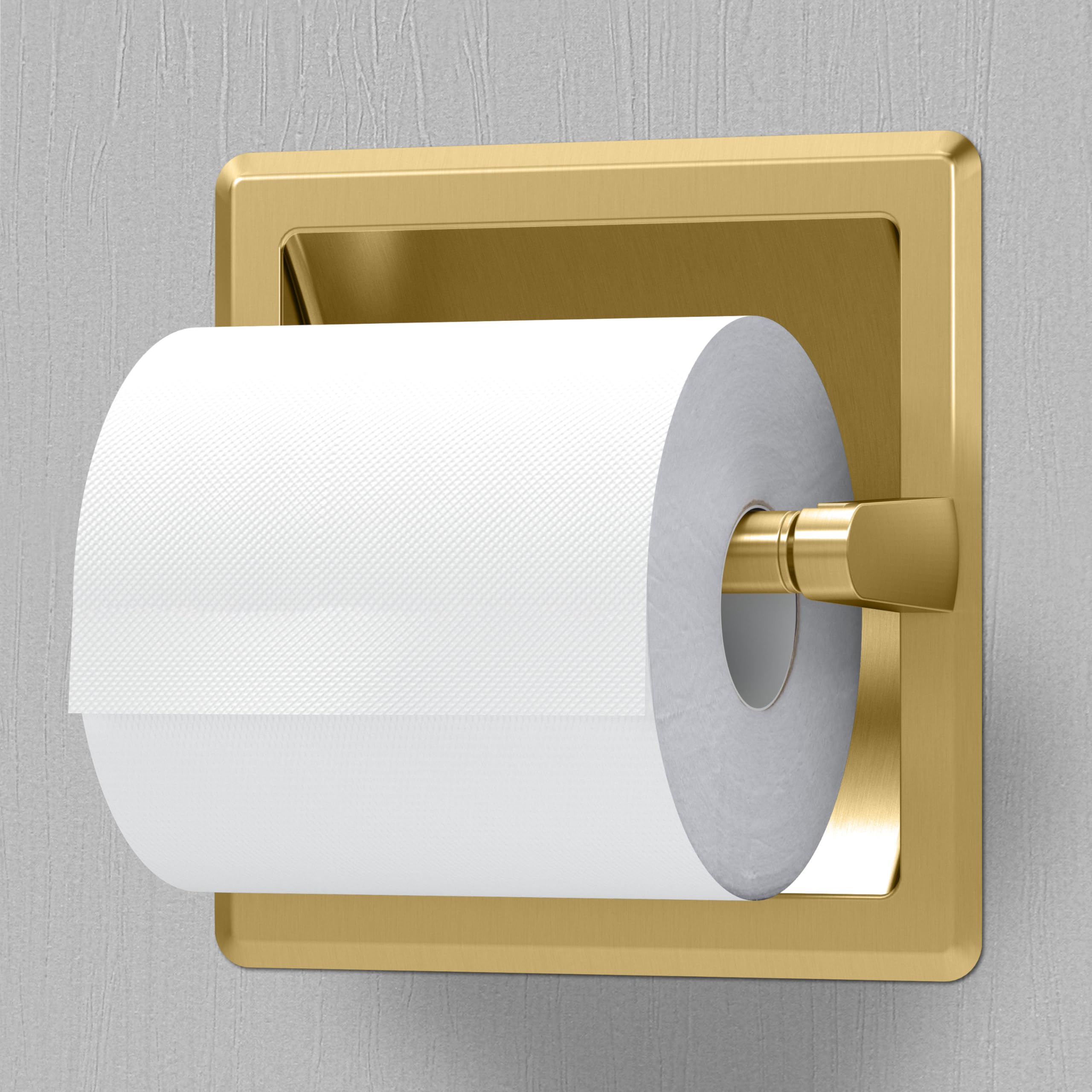 Gatco 753 Recessed Pivoting Toilet Paper Holder, Wall Mounted, Heavy Duty Metal Tissue Holder for Bathroom – Available in Brushed Brass — Amazon image 5
