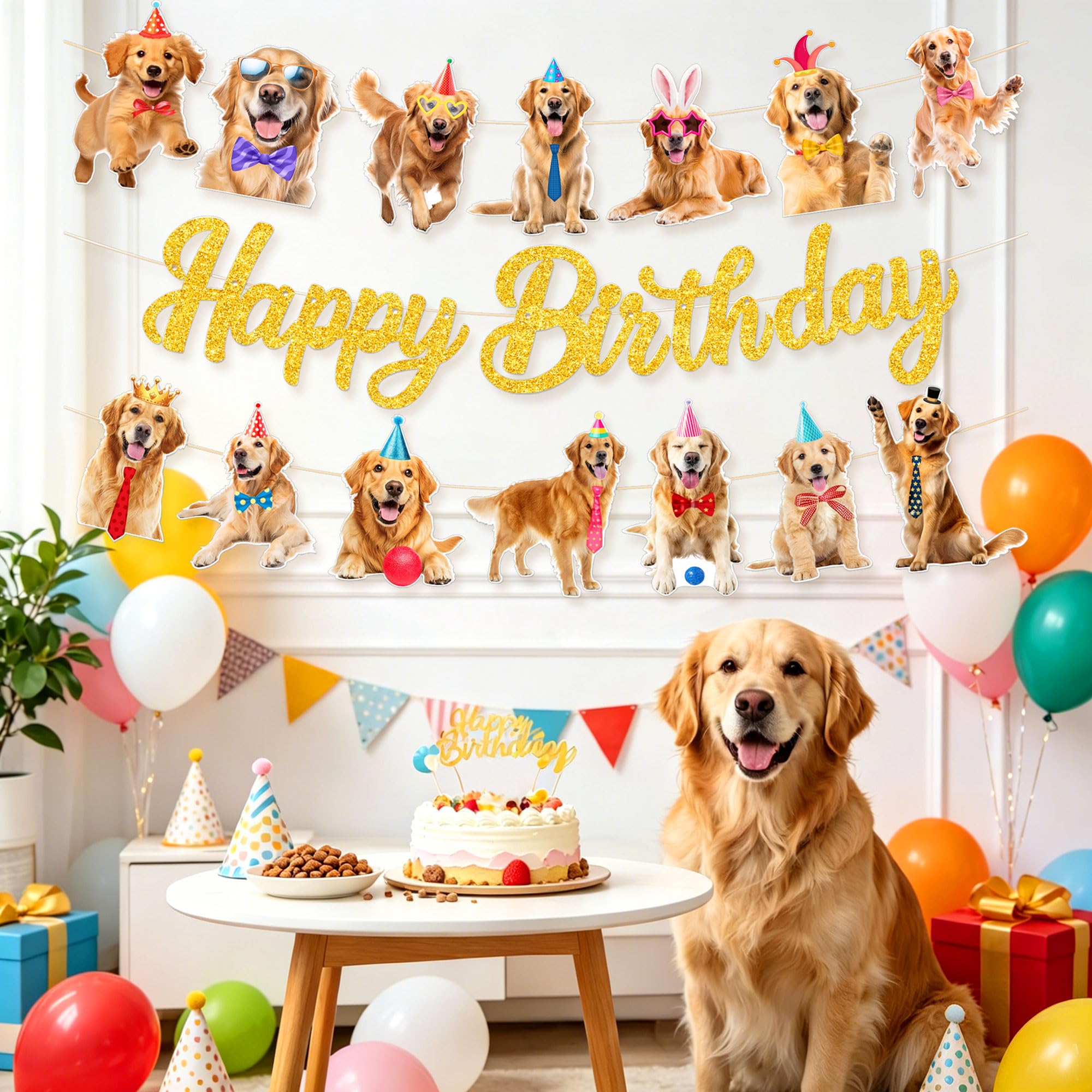 Golden Retriever Banner Retriever Birthday Party Decorations Golden Dog Garland