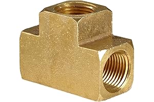 56101-06 Brass Pipe Fitting, Barstock Tee, 3/8" x 3/8" x 3/8" NPT Female Pipe