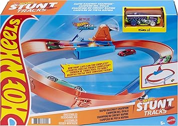 Hot Wheels Toy Car Track Set, Rapid Raceway Champion, Multi-Car Launcher, Connects to Other Sets, Includes 164 Scale Car