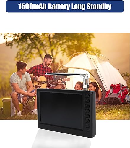 Miniatura 4 de Zyyini TV portátil de 5 pulgadas, 1080P con antena, batería recargable, USB y tarjeta TF Play, para viajes, camping, personas mayores, niños