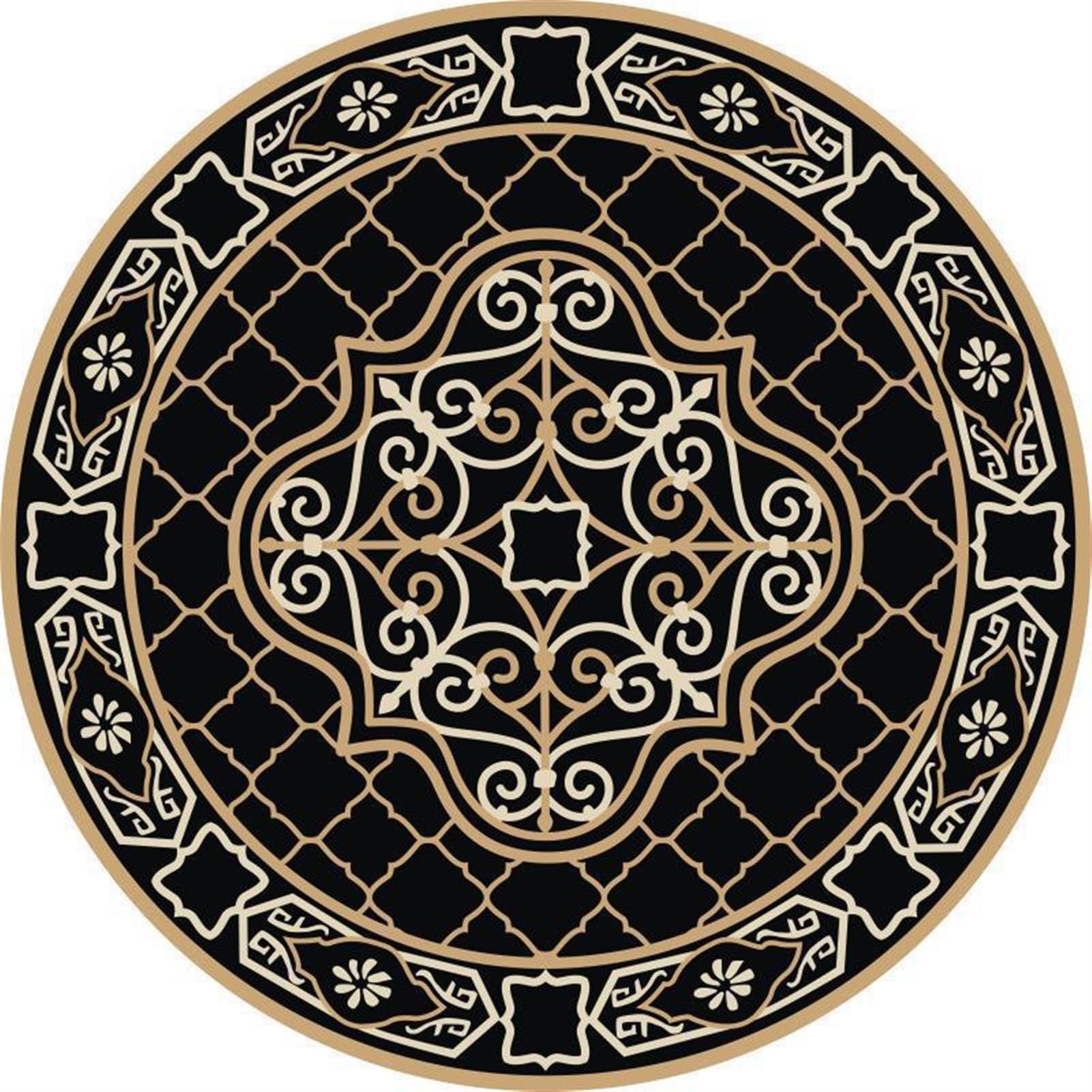 Tapis rond mandala bohème GueTTO H 160cm antidérapant