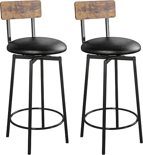 IRONCK Juego de 2 taburetes de bar, taburetes de bar tapizados de poliuretano de base más ancha para isla de cocina, taburetes acolchados gruesos