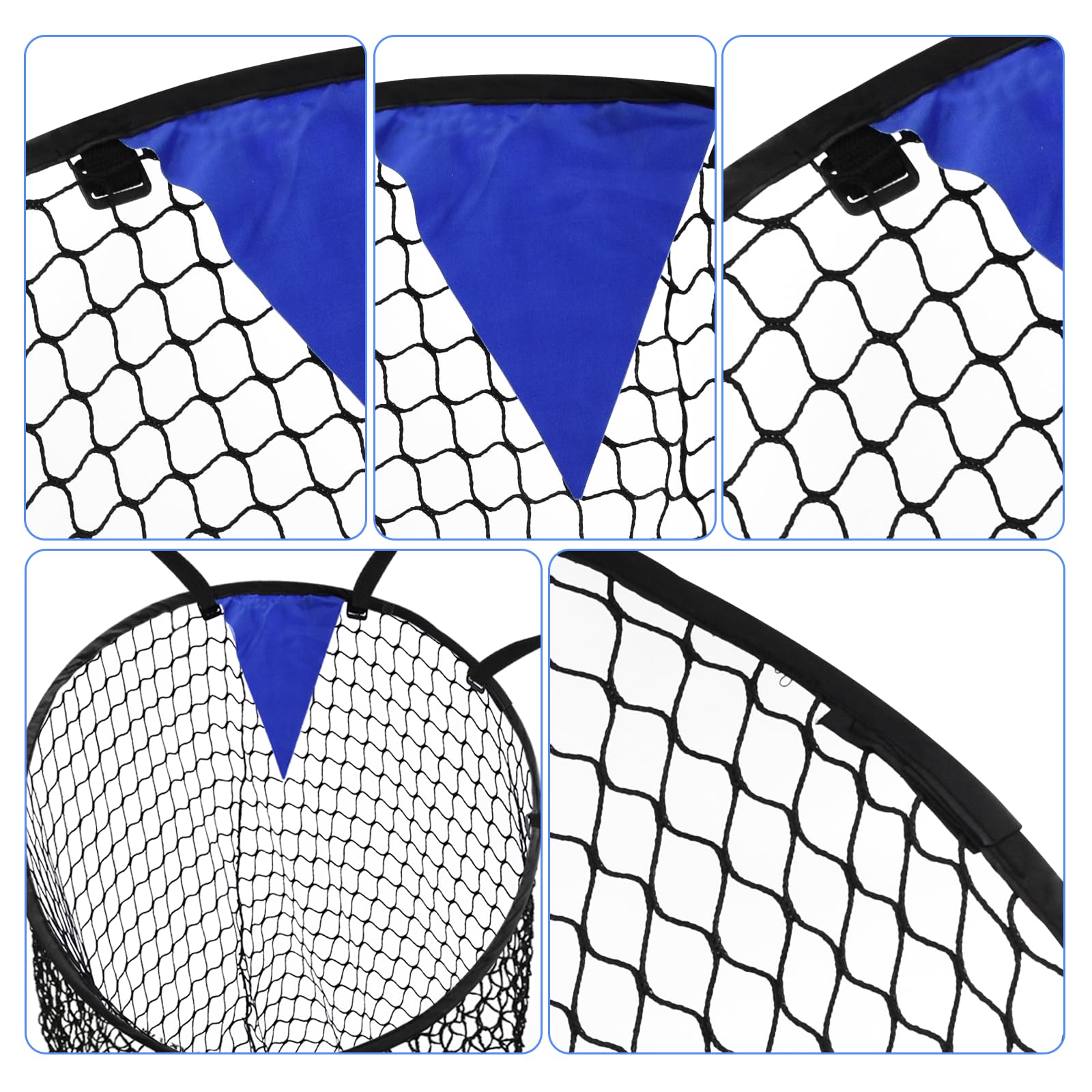 Zequech 2-Piece Soccer Goal Training Net with Black Target Point, Adjustable Rope Strap for Corner Kicks, Free Kicks & Wide Shots