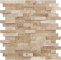 Vista 11 de SUNWINGS Mosaico de 5 hojas de azulejos de mármol autoadhesivos de piedra natural 3D de 11.5 x 10.7 pulgadas, para salpicaduras de cocina, baño