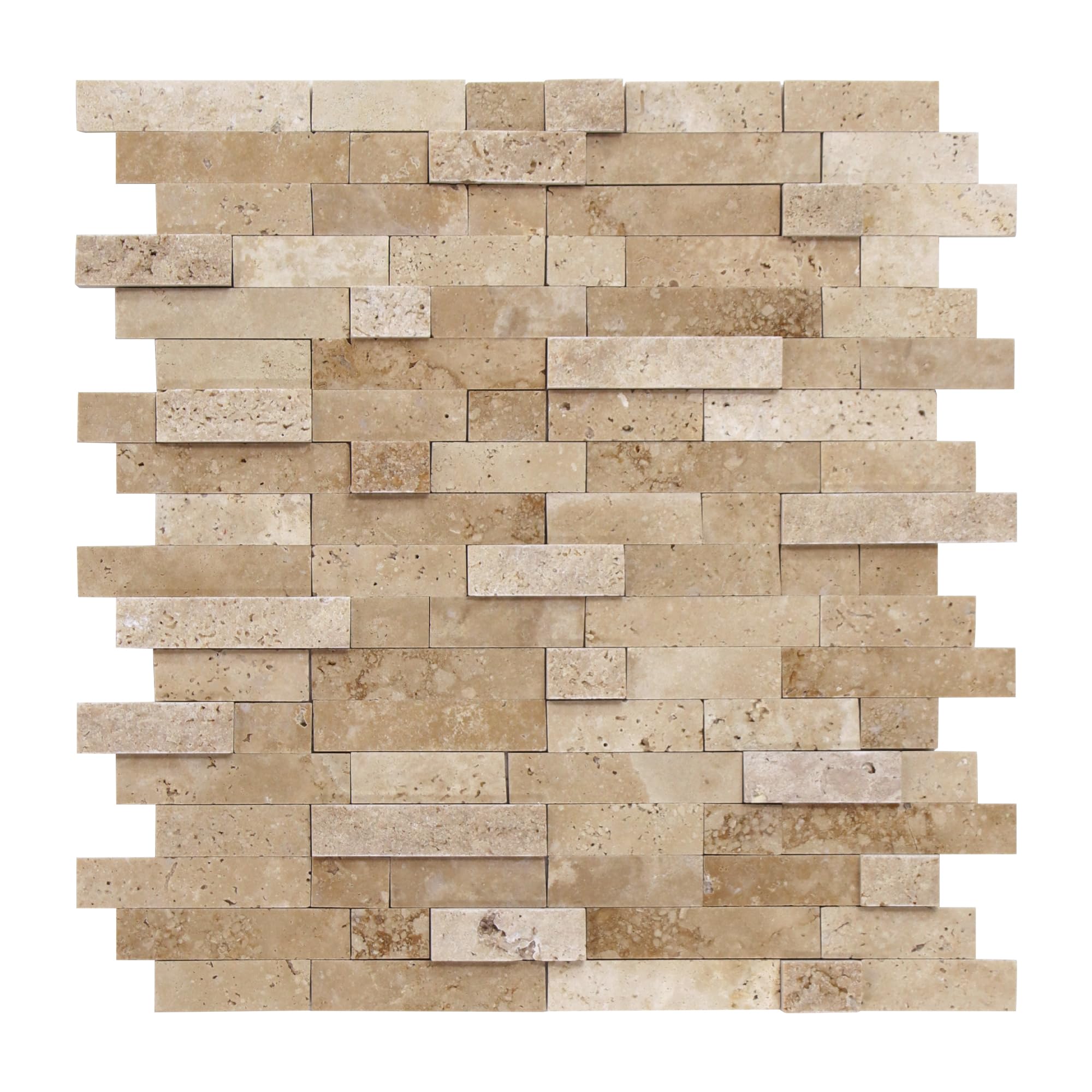 sunwings peel and stick mosaic natural 3d stone self adhesive tiles, 12" x 11" 5-sheet stick on backsplash for kitchen bathroom fireplace vanity, beige