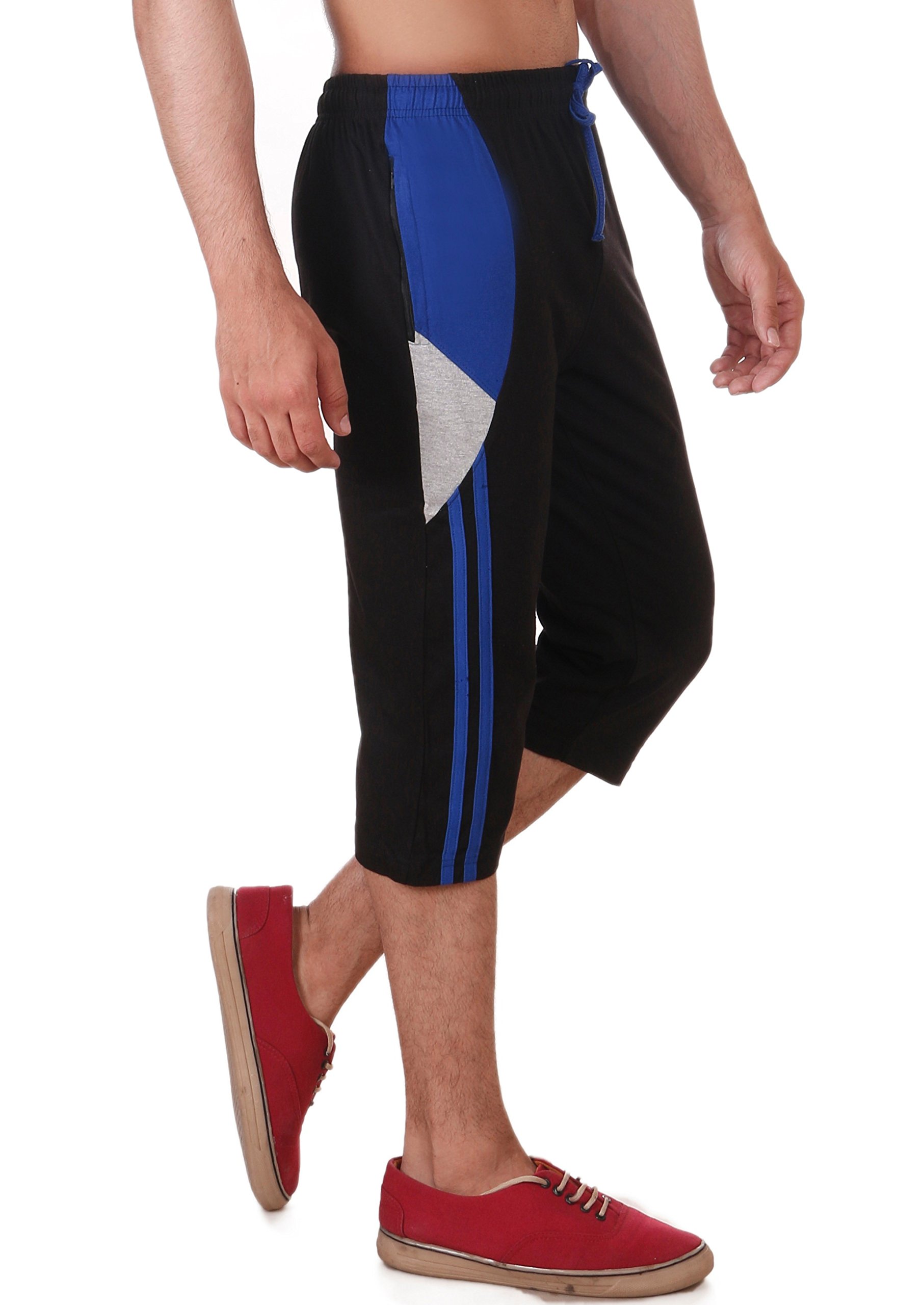 VEGO Mens Cotton Three by Fourth, 3/4, Capri, Three Quarter