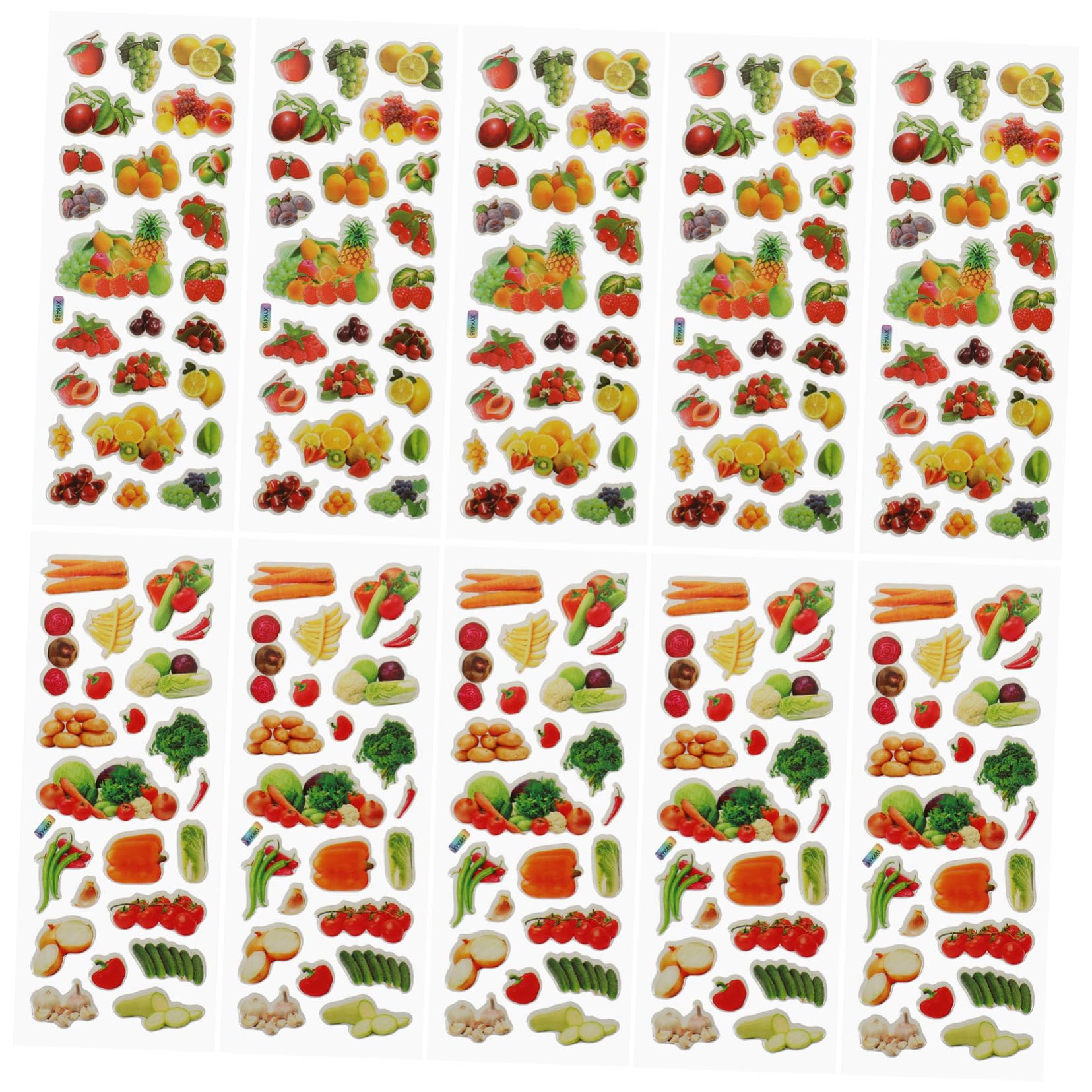 120hojas Pegatinas De Espuma Para Niño Niña Stickers De Frutas y Verduras Fáciles De Usar Para Manualidades y Decoración Infantil Surtidos Para Aprendizaje y Diversión