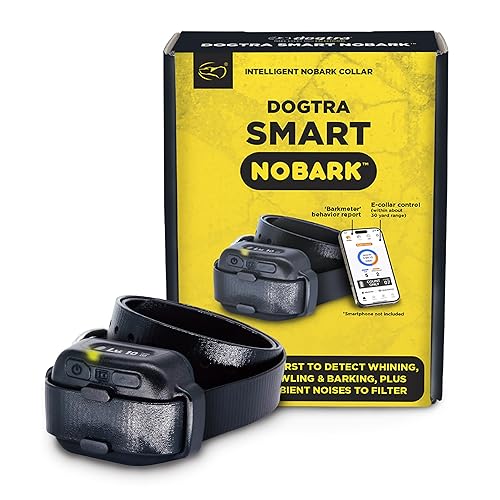 Dogtra Smart NOBARK Detects Whining and Barking, 33 ft Range App for Notifications, E-Collar, Behavior Report, Waterproof IPX9K, Compact Size for 10 lb Dogs, Triple Detection Accuracy