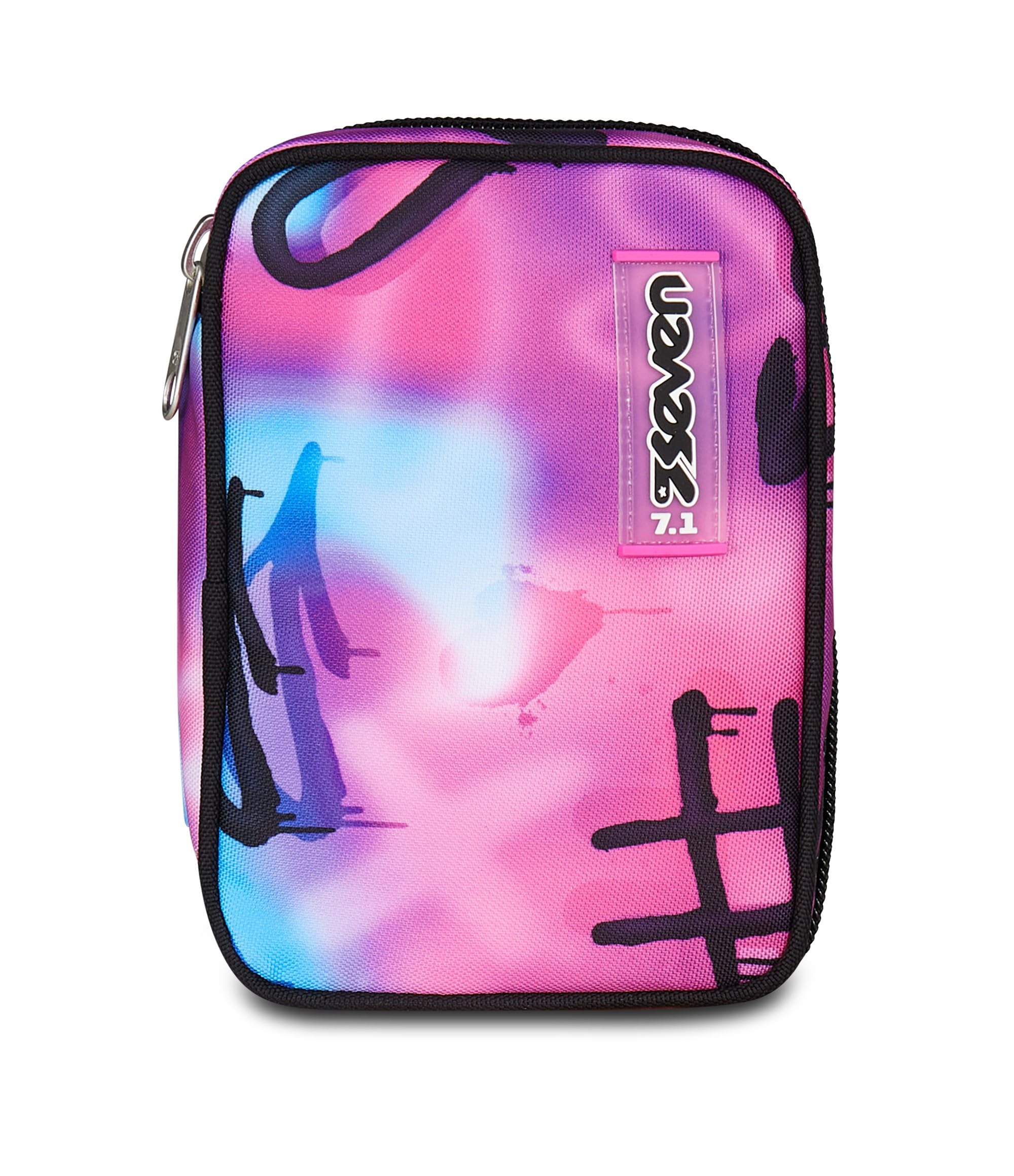 Seven Astuccio Scuola Elementare, 1 Zip, con Matite, Pennarelli, Penne, Speed Pad, Bambina, Ragazza, viola blu