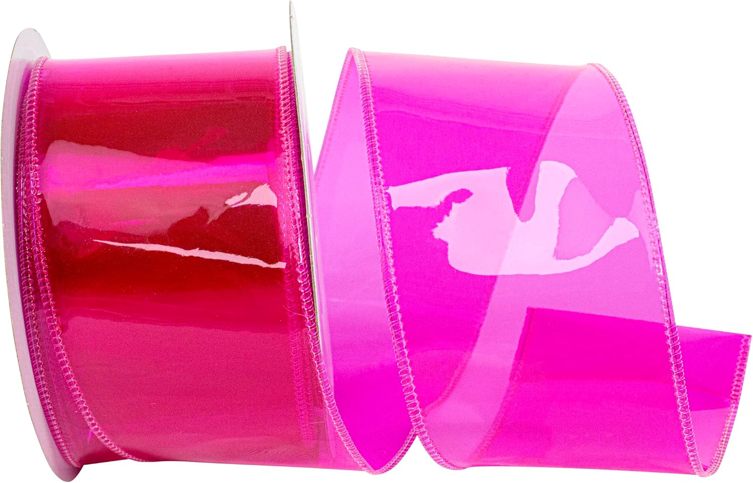 Reliant Ribbon Jelly Vinyl Ribbon Wired Edge, Fuchsia, 2-1/2 Inch, 10 Yards
