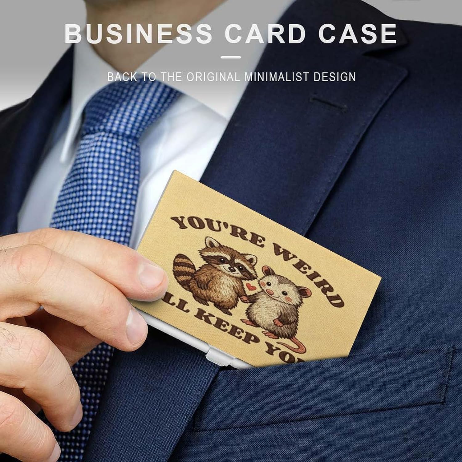 Vintage Weird Love Business Card Holder Slim Business Card Case image 3