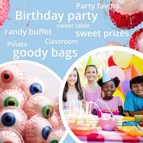 Miniatura 7 de Gummy Candy - Gomitas grandes rellenas de gelatina, caramelos de gomita Crazy Eye, 17 globos oculares de caramelo envueltos individualmente, ojos